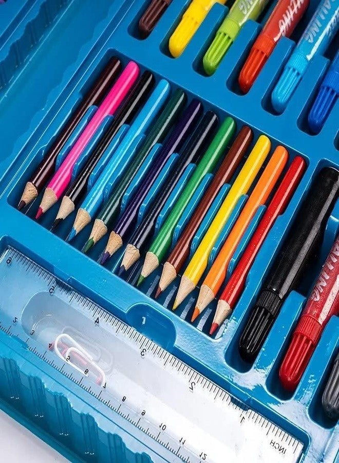 YOPRAM مجموعة ألوان ألعاب الأطفال من دارام كرييشن: 12 لونًا من أقلام التلوين الشمعية، 8 أقلام رسم، 8 أقلام تلوين، 6 ألوان زيتية، 12 لونًا من الألوان المائية (68 قطعة متعددة الألوان). - Image 4